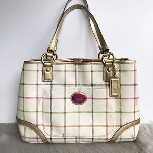 Coach Heritage Tattersall Shopper Tote Bag